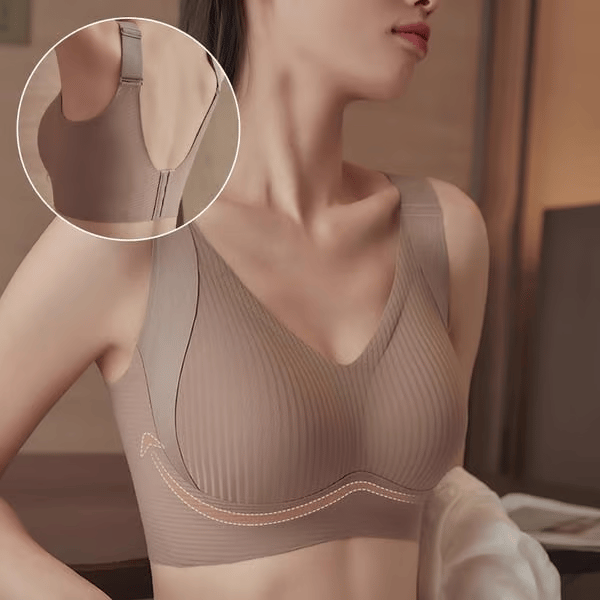 šSujetador push-up acanalado con aros ajustables para muje
