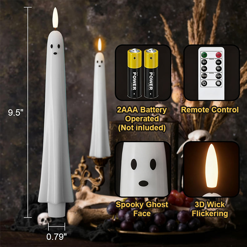 🎃👻 Luz Fantasma con Control Remoto con Mechalla de Llama Parpadeante 3D 👻🎃