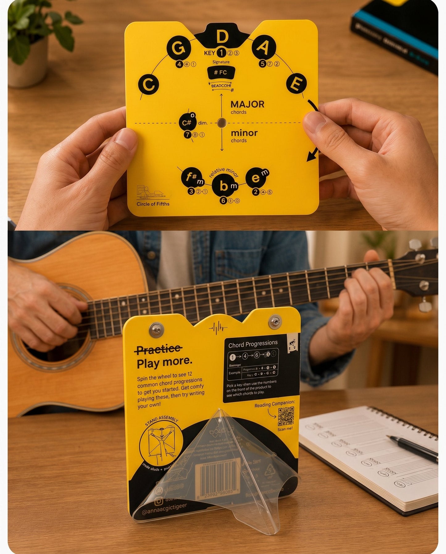 Atajo de teoría musical para músicos 🎵 — Rueda visual del círculo de quintas: simplifica tonalidades, acordes y composición ✨