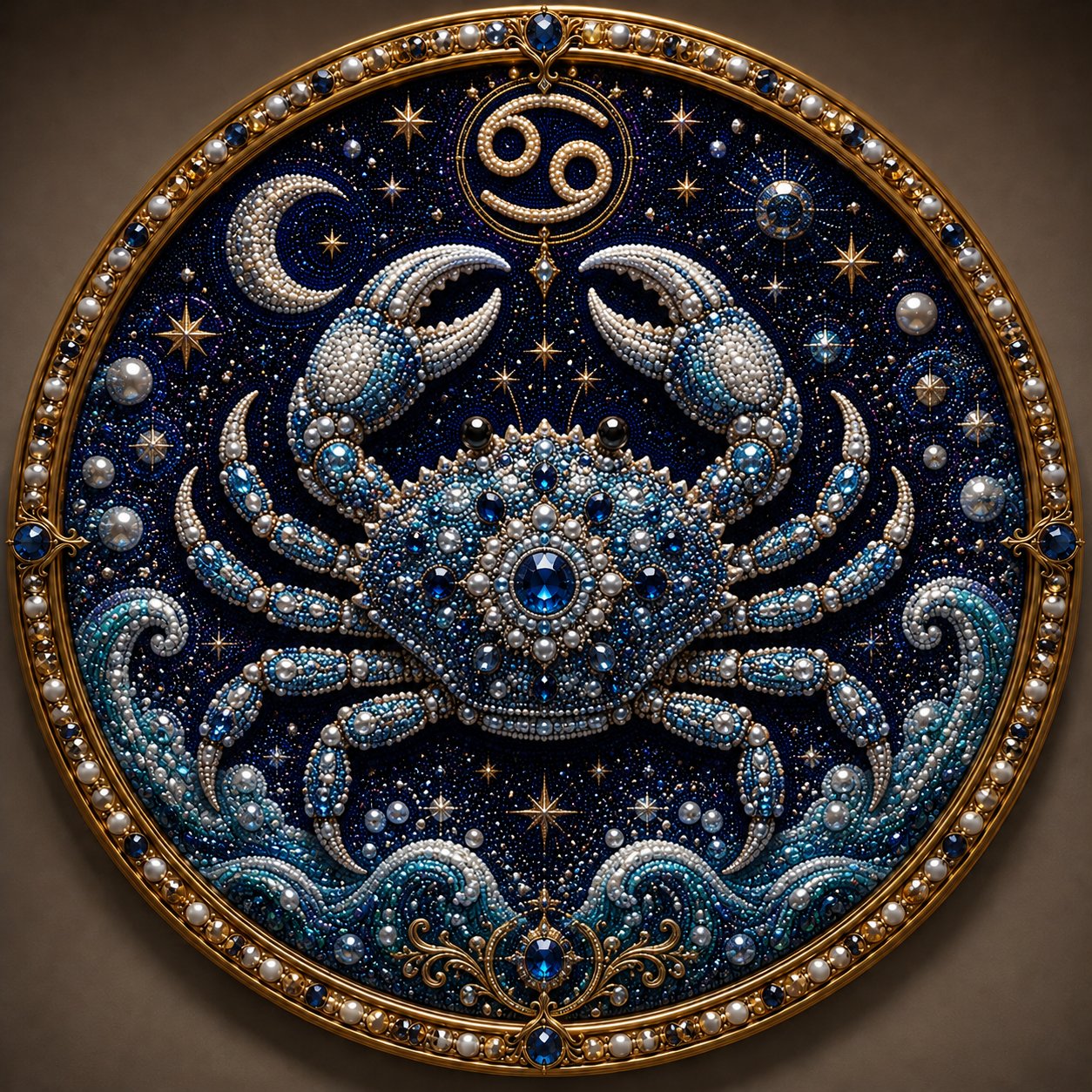 🌙 ¡Magia en tu pared! Arte de perlas zodiacal 3D de lujo para un hogar acogedor 🔮