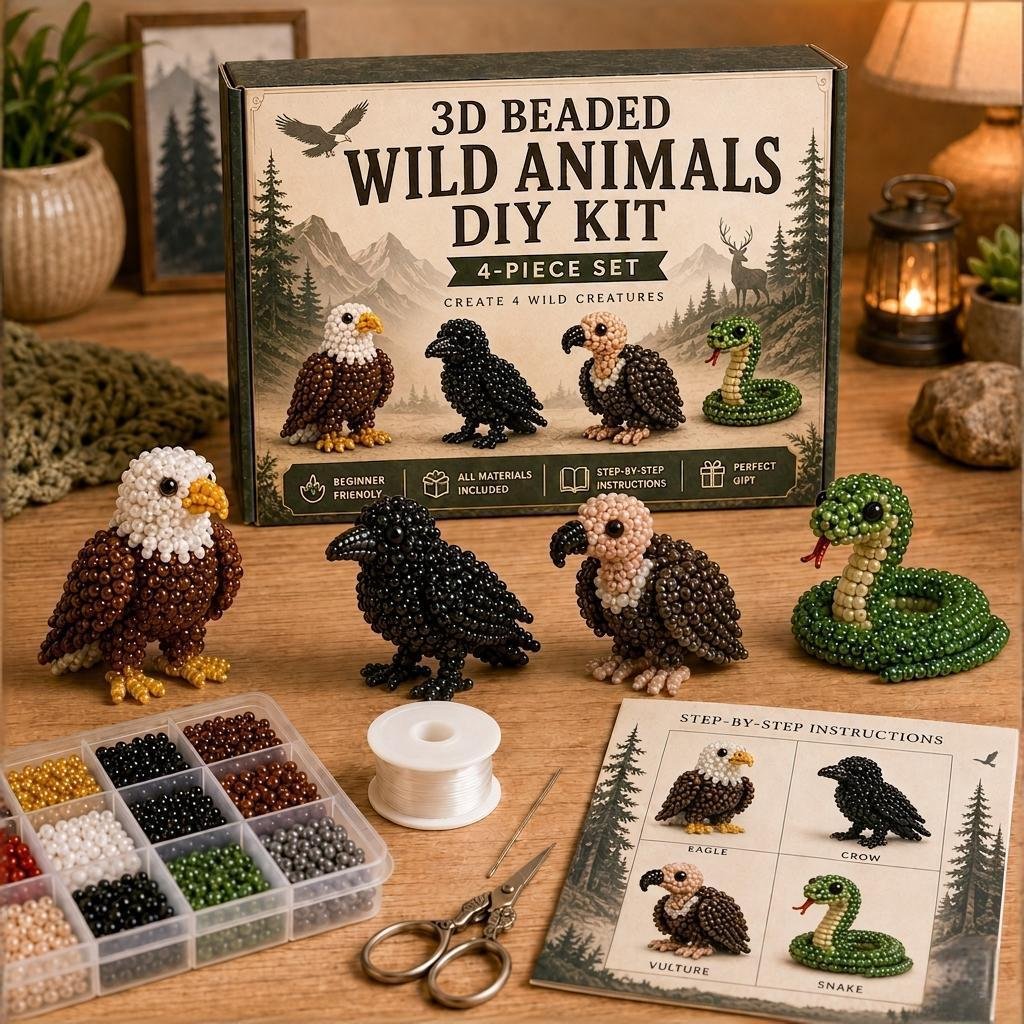 🧵✨ Kit de bricolaje de pequeños animales con cuentas 3D