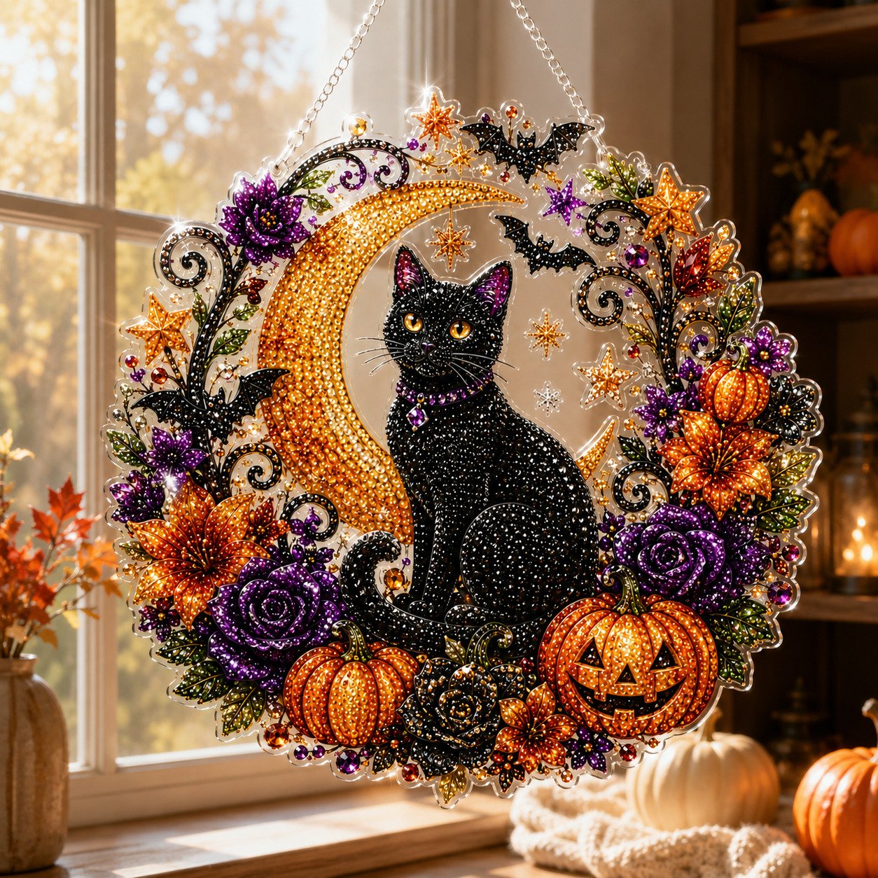 🌙 ¡Dale vida a tus ventanas! Decoración mágica y acogedora de Halloween 🔮