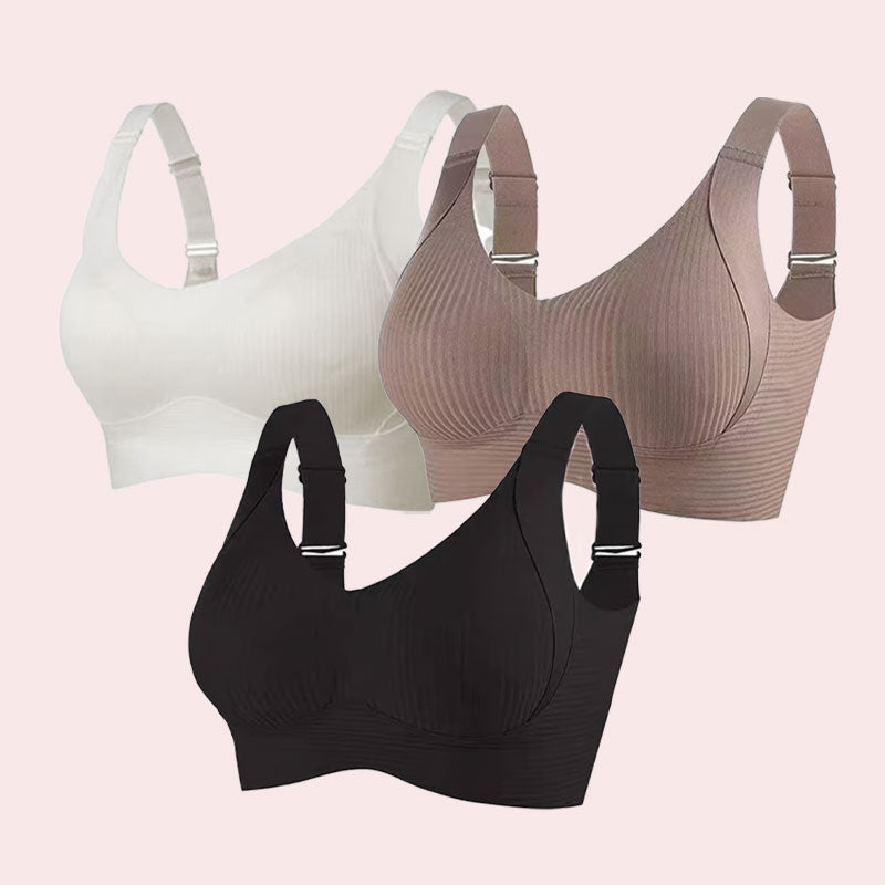 🎁Sujetador push-up acanalado con aros ajustables para muje