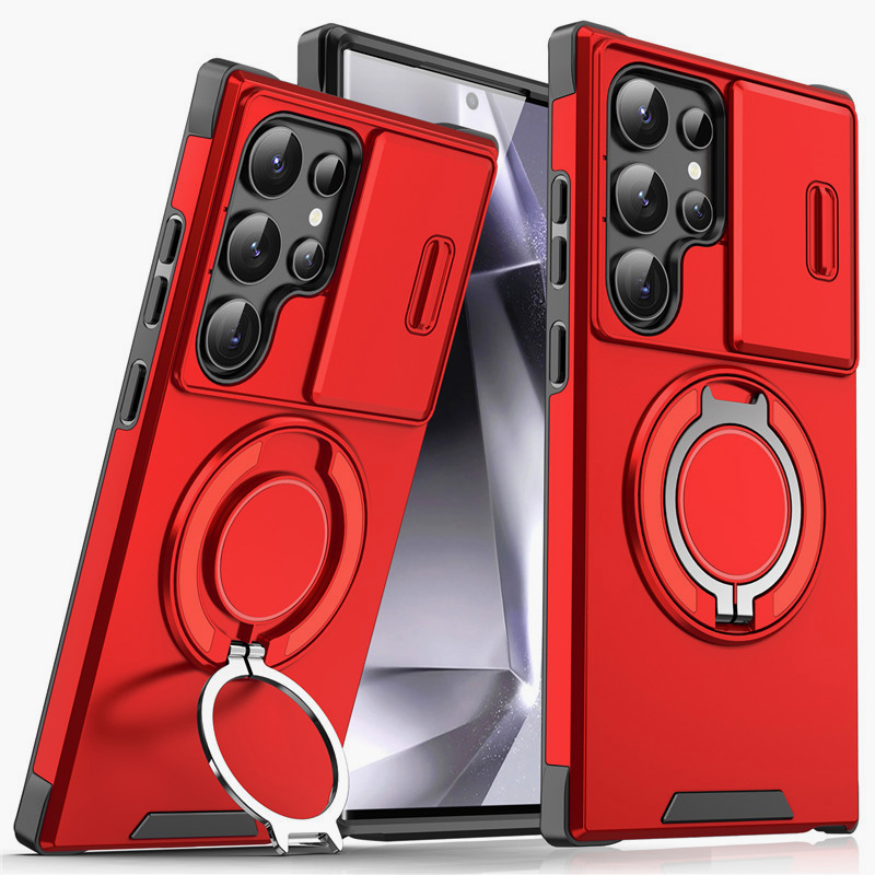 Caso blindado para Galaxy S Serie 🛡️ Protector deslizante de cámara y anillo 360° 🧲 Función magnética