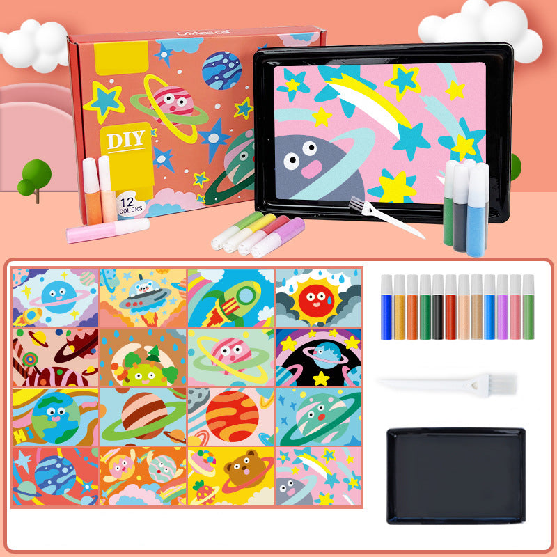 ⏳Denne ukens spesialtilbud✨Barnas sandmaling håndlaget DIY fargelegging pedagogisk lekeset