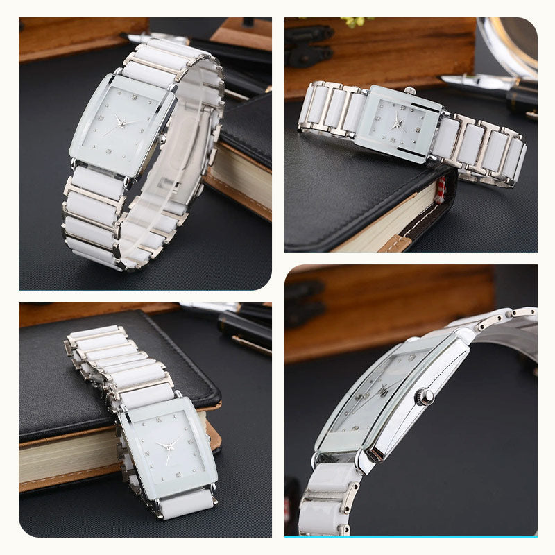 ⌚ Reloj de cuarzo cuadrado de cerámica de moda