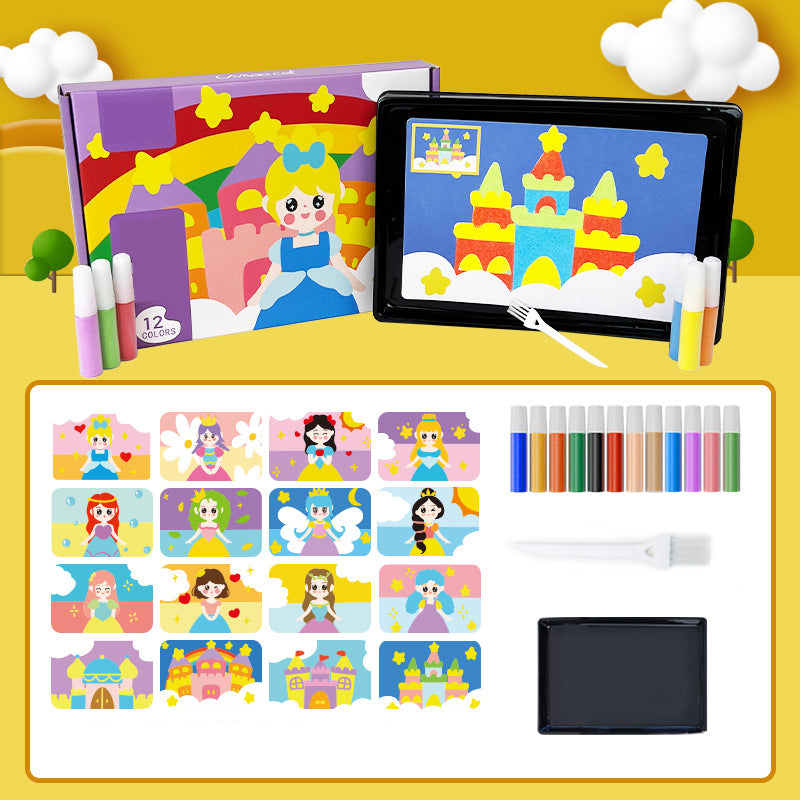 ⏳Denne ukens spesialtilbud✨Barnas sandmaling håndlaget DIY fargelegging pedagogisk lekeset