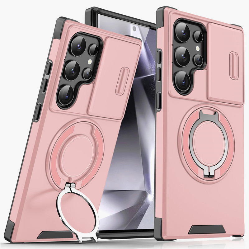 Caso blindado para Galaxy S Serie 🛡️ Protector deslizante de cámara y anillo 360° 🧲 Función magnética