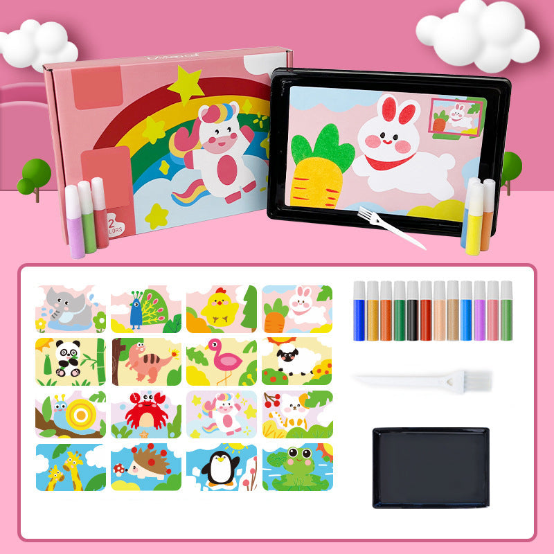 ⏳Denne ukens spesialtilbud✨Barnas sandmaling håndlaget DIY fargelegging pedagogisk lekeset