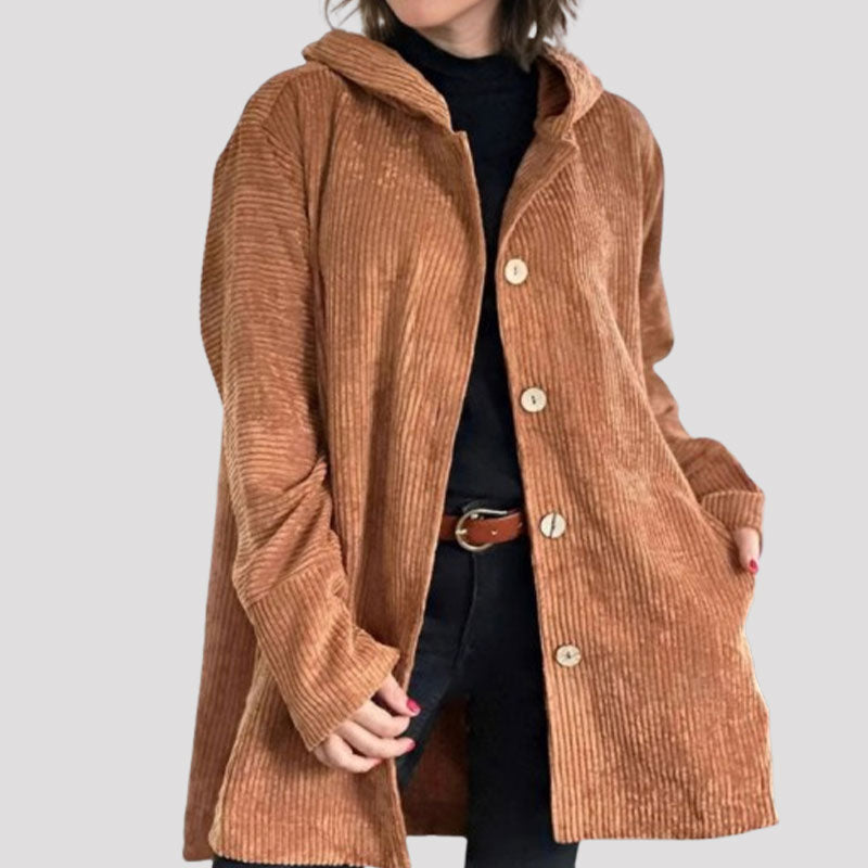 🍂 Chaqueta casual de terciopelo con capucha para el otoño 🧥