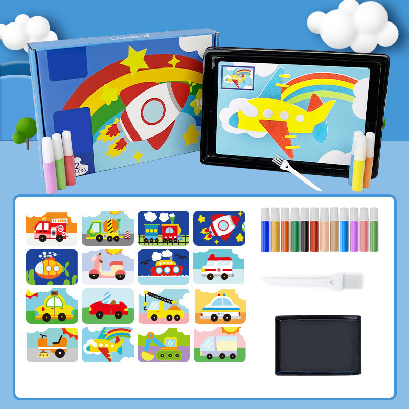 ⏳Denne ukens spesialtilbud✨Barnas sandmaling håndlaget DIY fargelegging pedagogisk lekeset