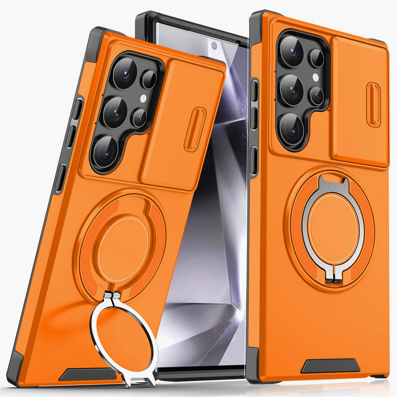 Caso blindado para Galaxy S Serie 🛡️ Protector deslizante de cámara y anillo 360° 🧲 Función magnética