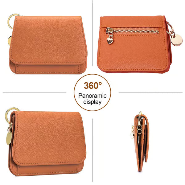 💖¡COMPRA 1 Y LLEVA 1 GRATIS!!💕Cartera corta RFID para mujer – Elegante tarjetero con llavero y monedero