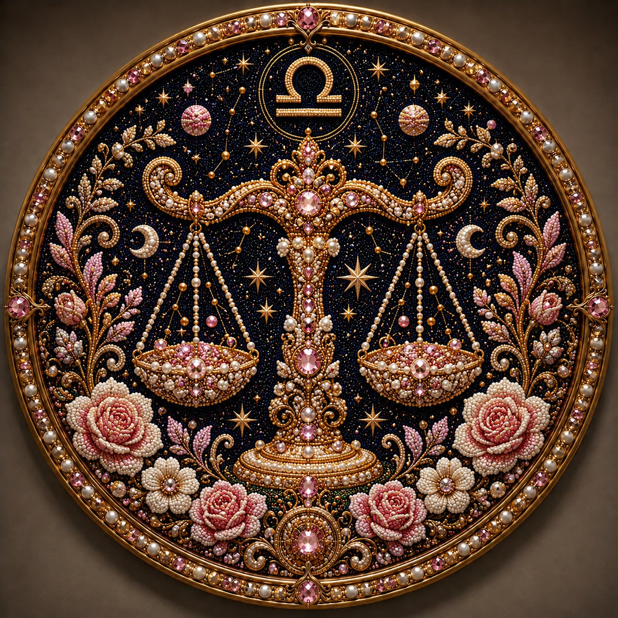 🌙 ¡Magia en tu pared! Arte de perlas zodiacal 3D de lujo para un hogar acogedor 🔮