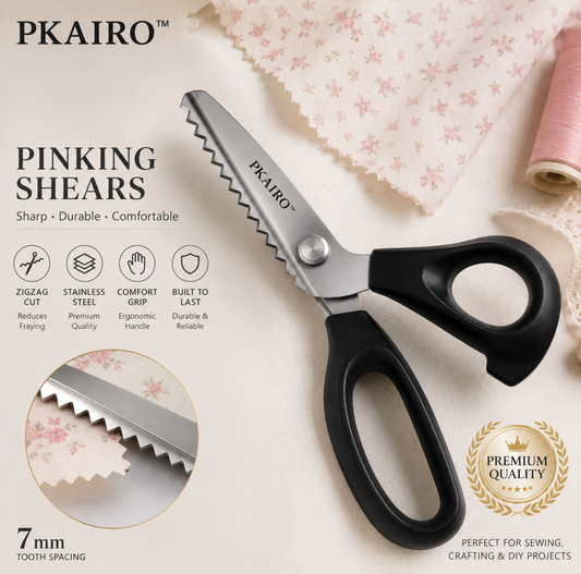 ✂️ Tijeras dentadas profesionales acero inoxidable 9,1" ✨ Borde zigzag afilado anti‑deshilachado para costura y manualidades