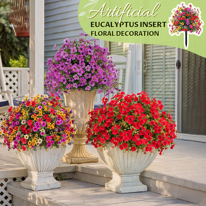 🌿Decoración floral artificial con eucalipto y violeta 💜