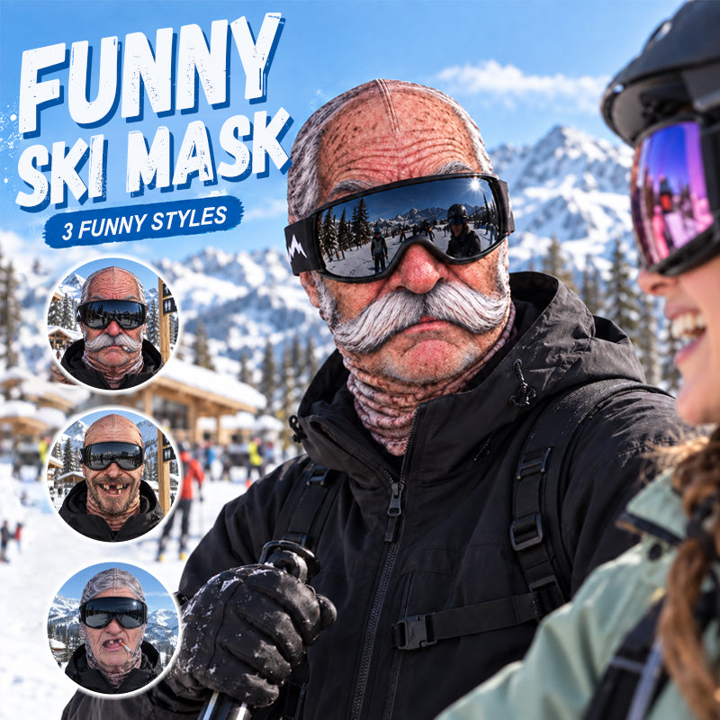 😂 Máscara de esquí con cara realista y divertida – equipo hilarante para fiestas de invierno y grupos al aire libre