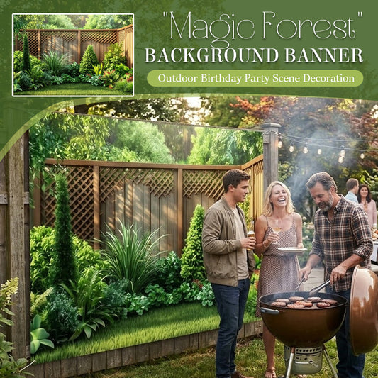 🌲🌸 Transforma tu patio trasero en un bosque encantado – una pancarta, belleza infinita ✨