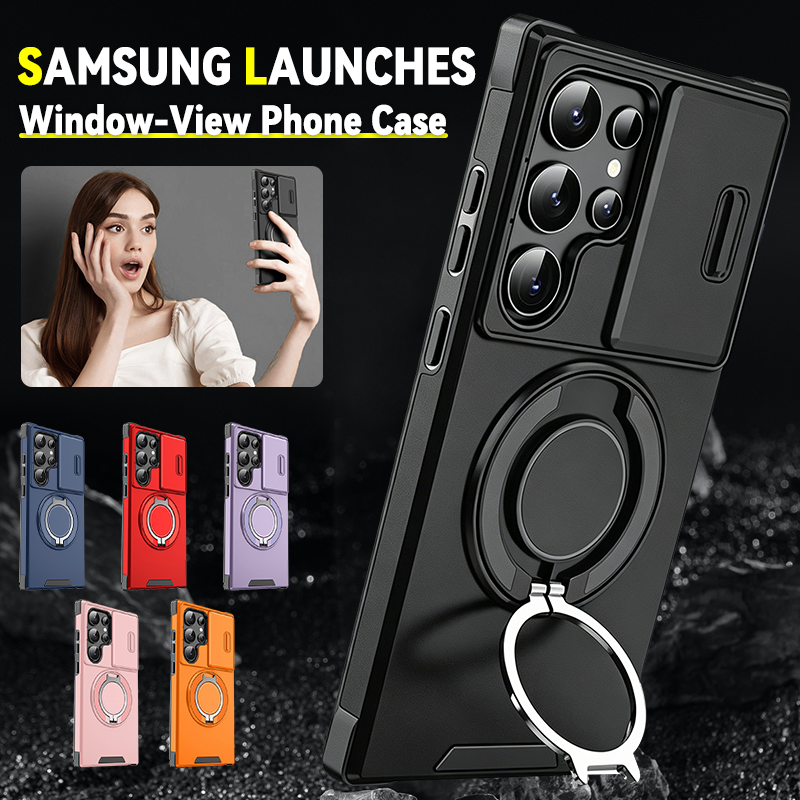 Caso blindado para Galaxy S Serie 🛡️ Protector deslizante de cámara y anillo 360° 🧲 Función magnética