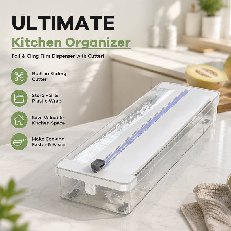 ✨ Cortadora Premium y Organizador de Cocina – Para Film Plástico y Papel de Aluminio