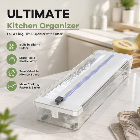 ✨ Cortadora Premium y Organizador de Cocina – Para Film Plástico y Papel de Aluminio