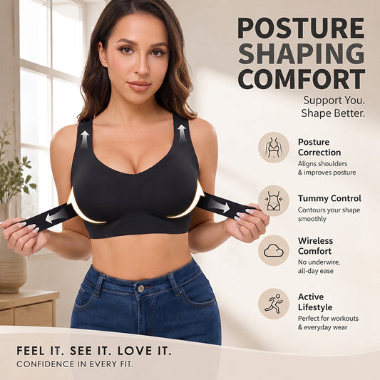🧘 Sujetador deportivo corrector de postura para mujer, alisa la espalda, sin aros y cierre frontal ✨