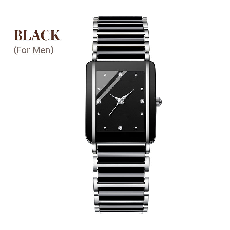 ⌚ Reloj de cuarzo cuadrado de cerámica de moda