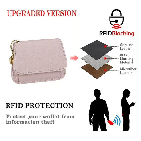 💖¡COMPRA 1 Y LLEVA 1 GRATIS!!💕Cartera corta RFID para mujer – Elegante tarjetero con llavero y monedero