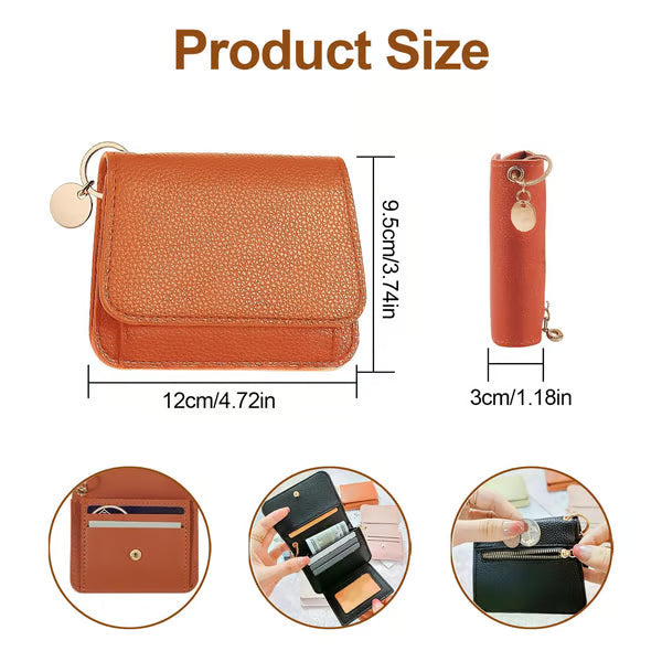 💖¡COMPRA 1 Y LLEVA 1 GRATIS!!💕Cartera corta RFID para mujer – Elegante tarjetero con llavero y monedero