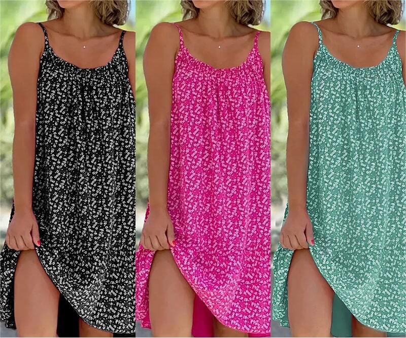 ⌛Denne ukens spesialtilbud🔥 2025 Ny camisolekjole med trykk