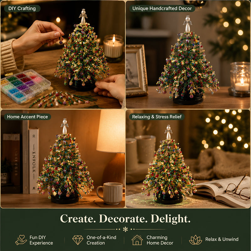🎄✨ Kit de Árbol de Navidad de Cuentas DIY – 🎅 Crea tu Propia Decoración Navideña Brillante
