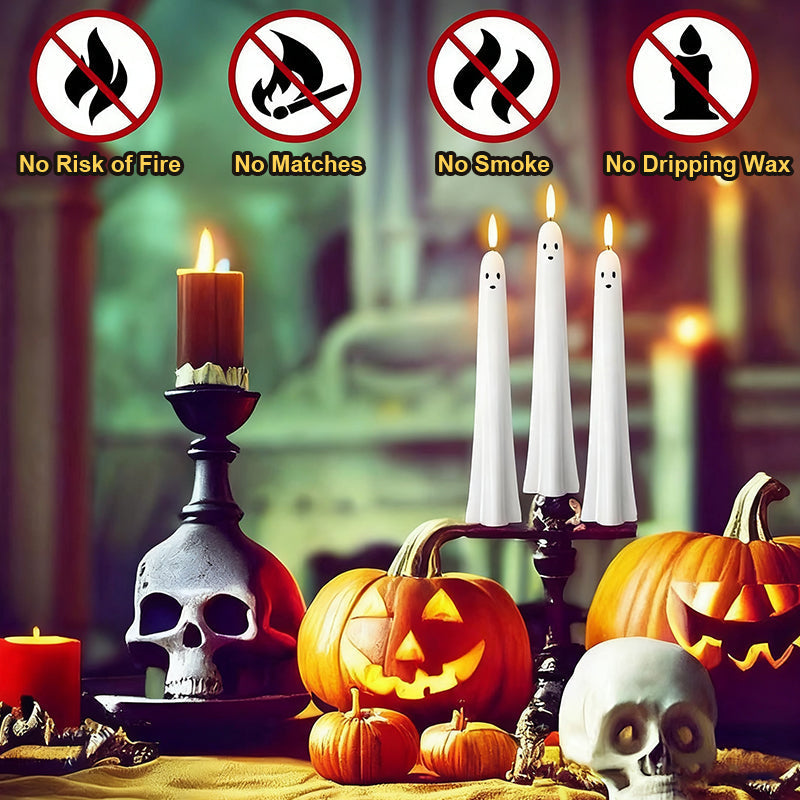 🎃👻 Luz Fantasma con Control Remoto con Mechalla de Llama Parpadeante 3D 👻🎃