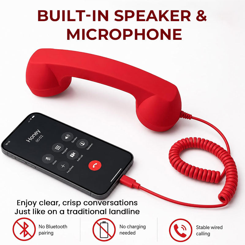 📞 Auricular de teléfono retro para teléfonos con Type‑C