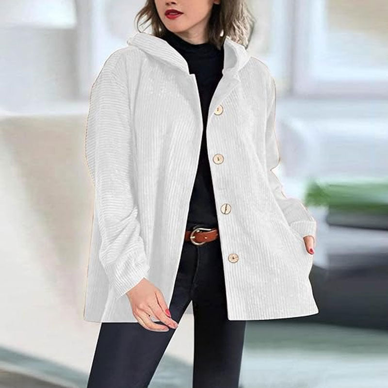 🍂 Chaqueta casual de terciopelo con capucha para el otoño 🧥