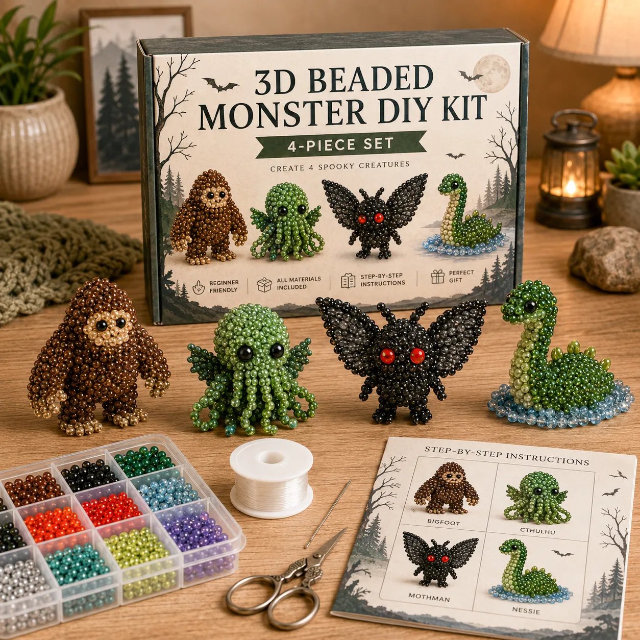 🧵✨ Kit de bricolaje de pequeños animales con cuentas 3D