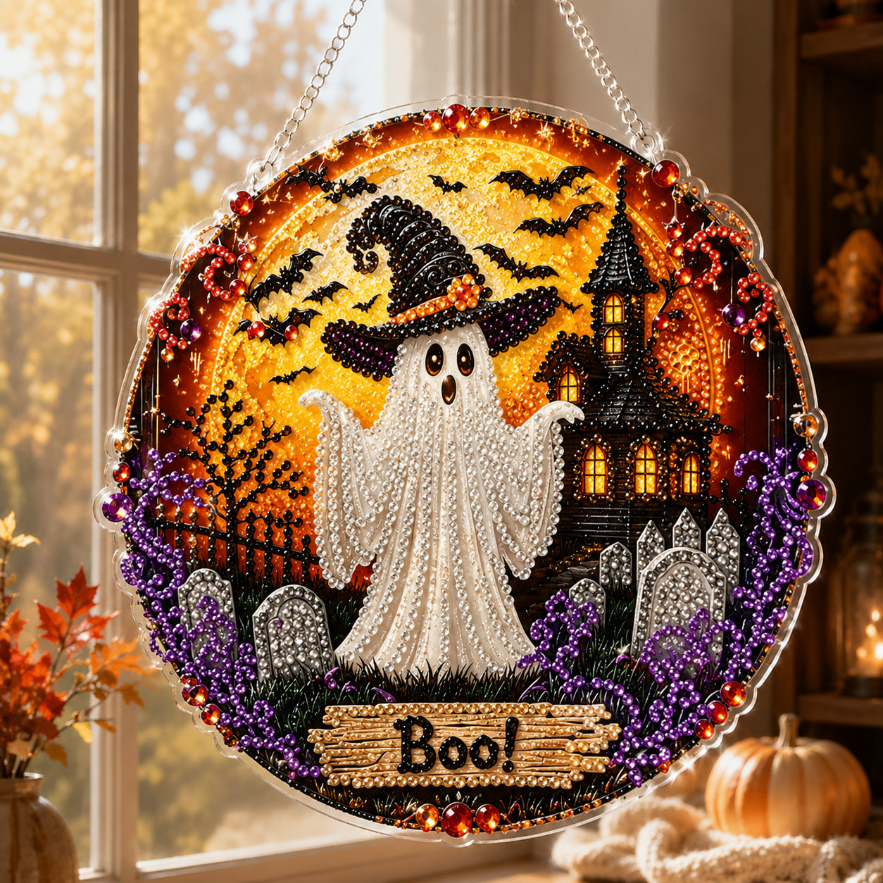 🌙 ¡Dale vida a tus ventanas! Decoración mágica y acogedora de Halloween 🔮