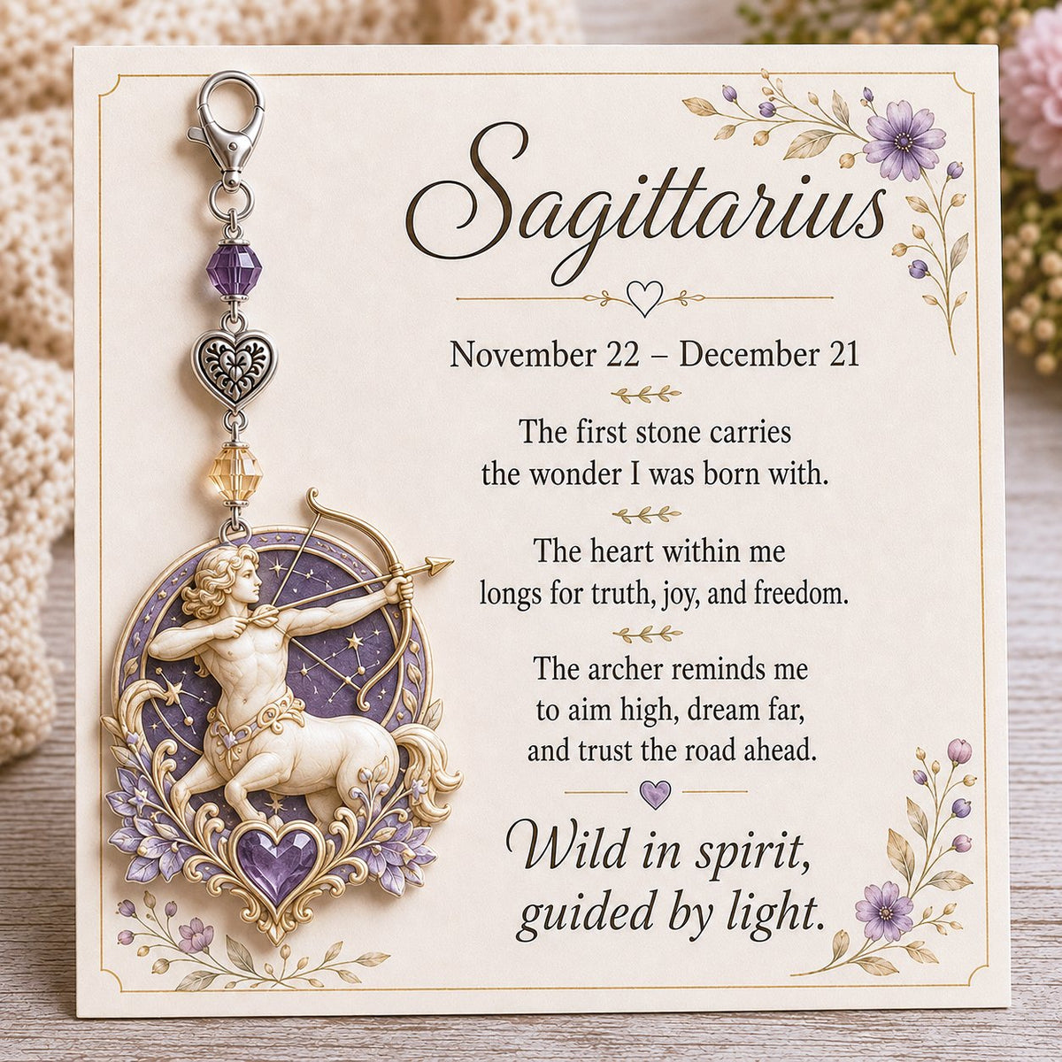 🌙💎 Un pequeño amuleto pensado especialmente para ella — Tarjeta recuerdo con piedra natal del zodiaco