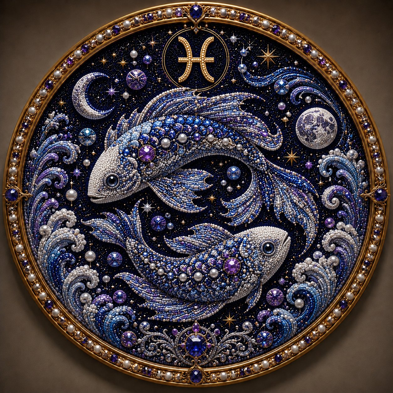 🌙 ¡Magia en tu pared! Arte de perlas zodiacal 3D de lujo para un hogar acogedor 🔮