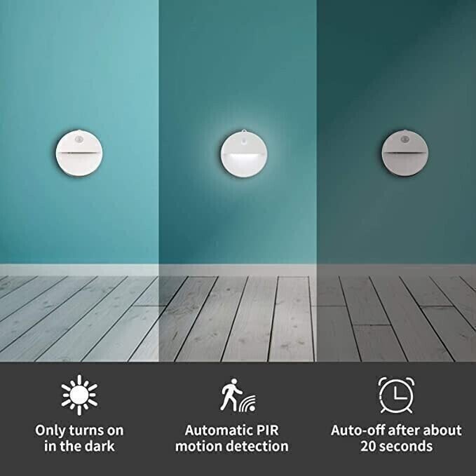 💡 Luz nocturna LED recargable por USB con sensor de movimiento – 5 modos para pasillo, escaleras y dormitorio
