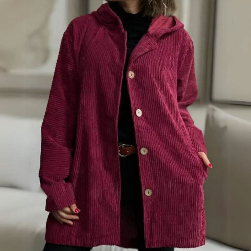 🍂 Chaqueta casual de terciopelo con capucha para el otoño 🧥