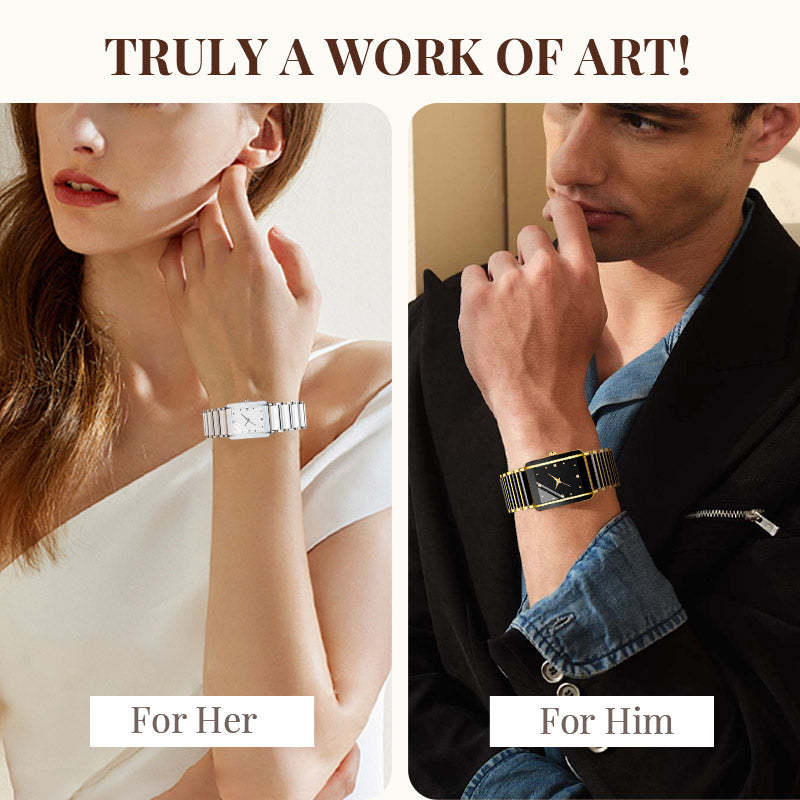 ⌚ Reloj de cuarzo cuadrado de cerámica de moda