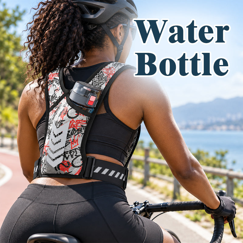 🏃Chaleco de running manos libres -- Botella de agua, almacenamiento para el teléfono y seguridad reflectante