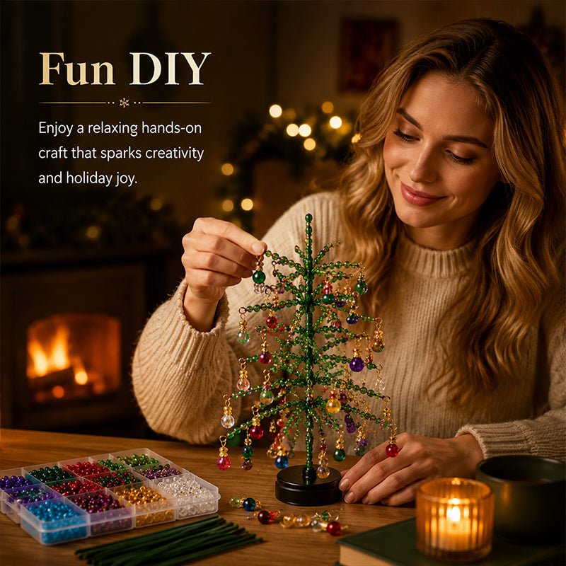 🎄✨ Kit de Árbol de Navidad de Cuentas DIY – 🎅 Crea tu Propia Decoración Navideña Brillante