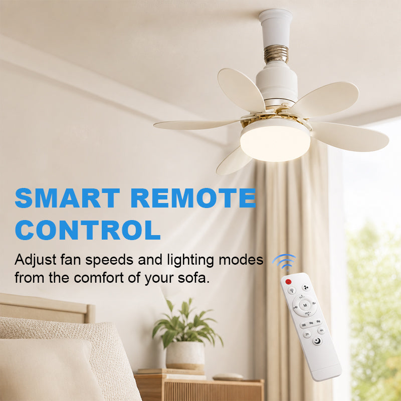 💡 Solución «Luz Ventiladora Inteligente»: ventilador de techo LED regulable con kit de montaje de fácil instalación 🌀