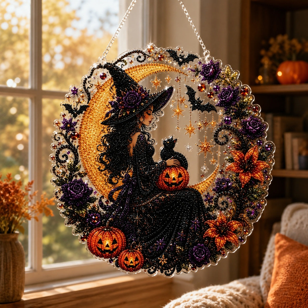 🌙 ¡Dale vida a tus ventanas! Decoración mágica y acogedora de Halloween 🔮