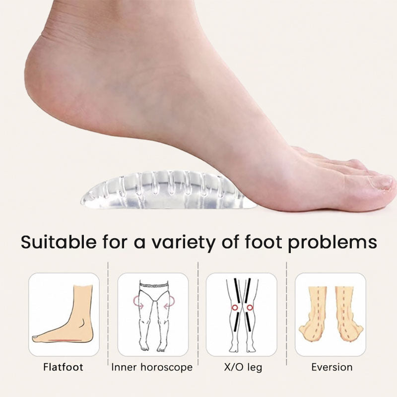 🦶☁️ Soportes de arco transparentes para la planta del pie – soporte discreto para tus pies en el uso diario