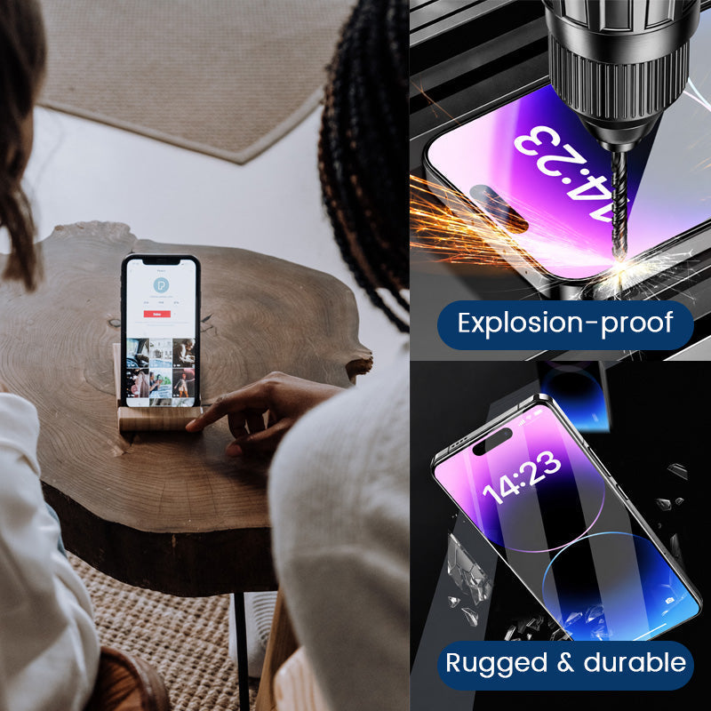 3 unidades🛡️ Protector de pantalla de privacidad con brillo rojo (cristal templado) para iPhone ✨