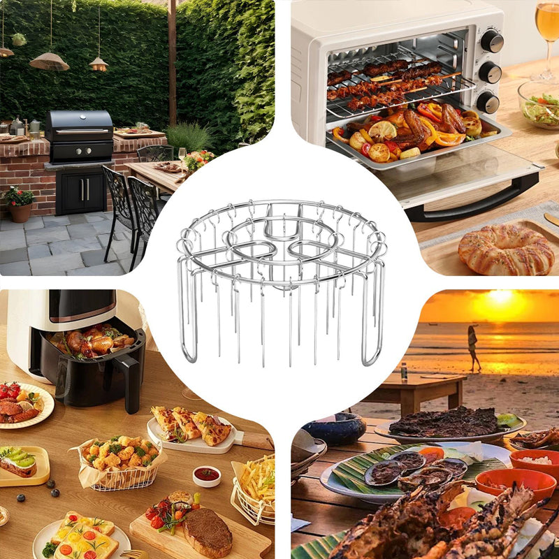 🔥 Soporte Vertical para Brochetas de Freidora de Aire – Porta Brochetas de Acero Inoxidable para Freidoras de Aire, Hornos y Brochetas Caseras de Barbacoa 🍢
