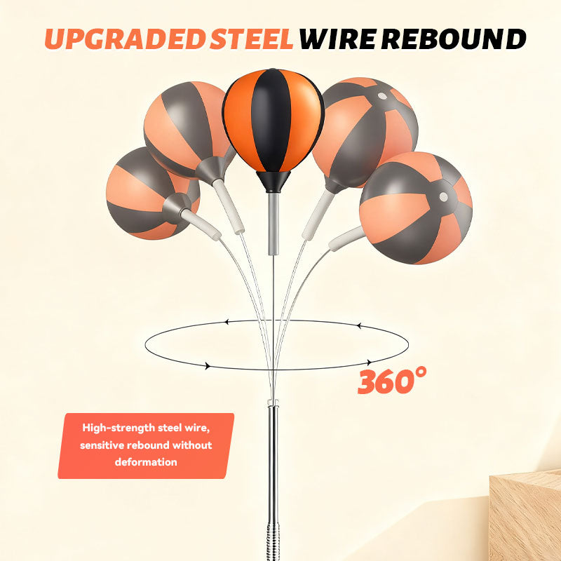 💥 Black Friday: 50 % rabatt! 🥊 Slagsekk med speedball ⭐ | Høydejusterbar & lydløs | Ekstra sterk sugekopp 🏠