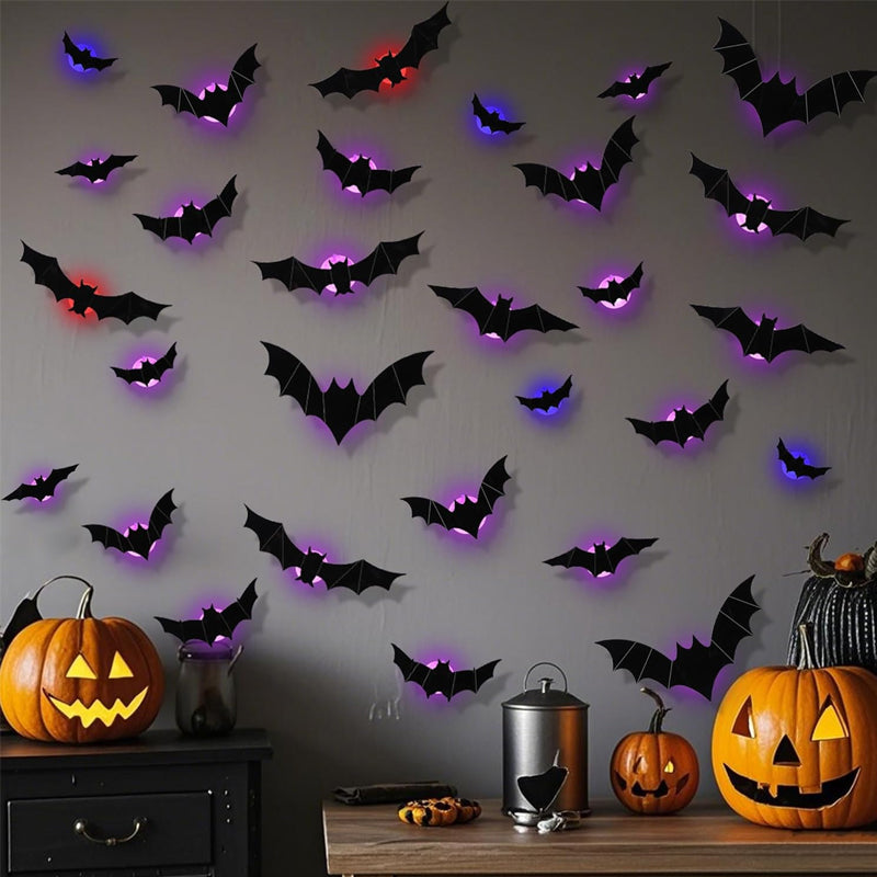 🦇Lámpara decorativa con murciélagos en 3D | Crea al instante un ambiente fantasma